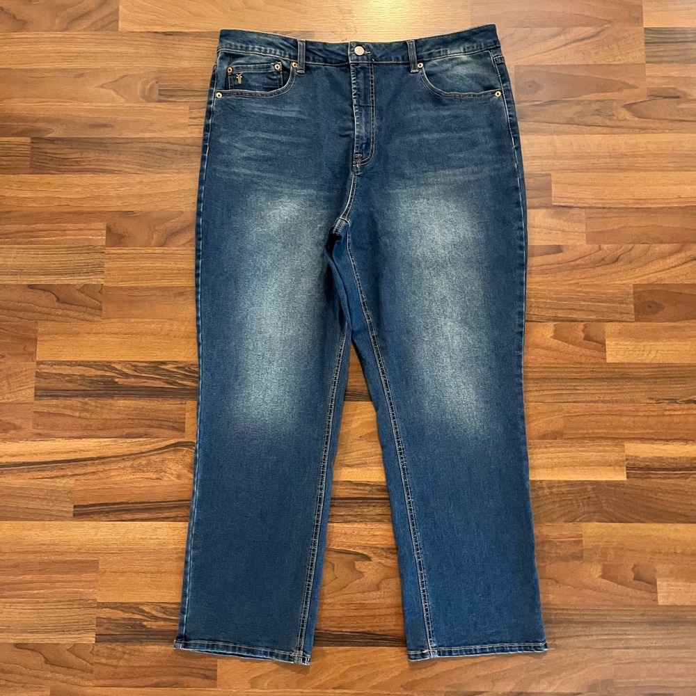 FRYE Womens Straight‎ Leg Mid-Rise Jeans 16/34 - Medium Dark Wash